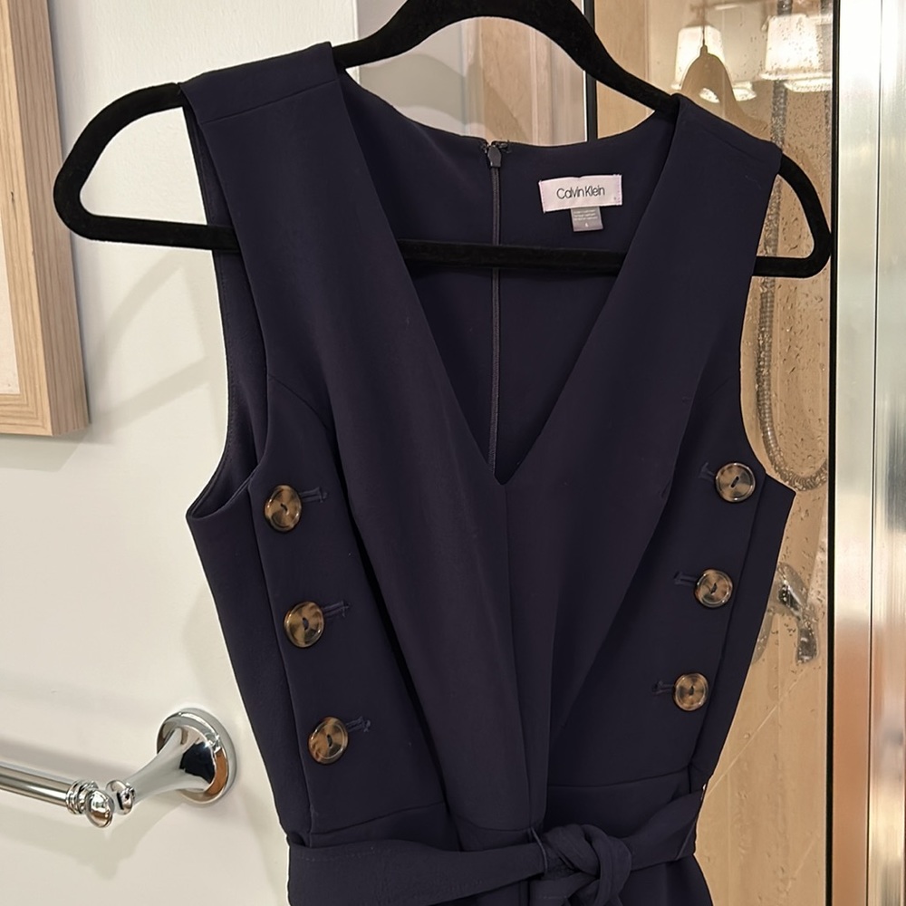 Calvin Klein navy blue midi dress size 4 - Picture 2 of 8